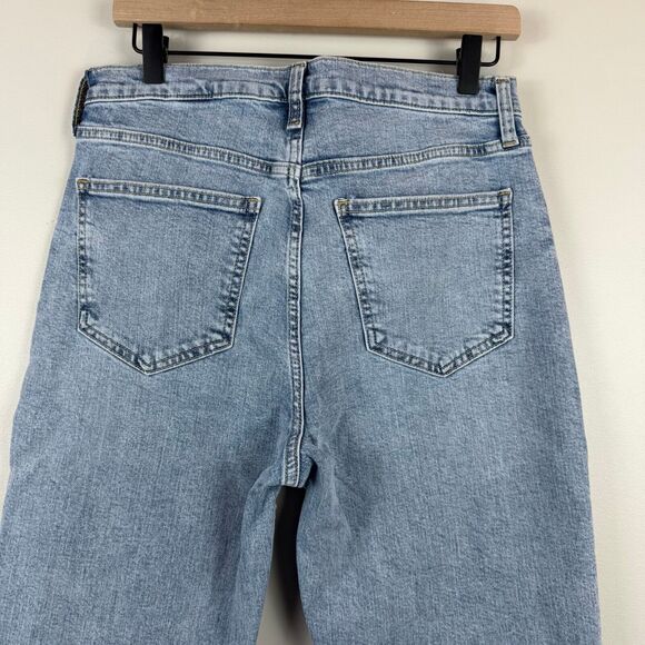Gap Jeans Women 30 10 Long Blue Denim Light Wash Kick Fit High-Rise Straight NWT - Picture 7 of 11